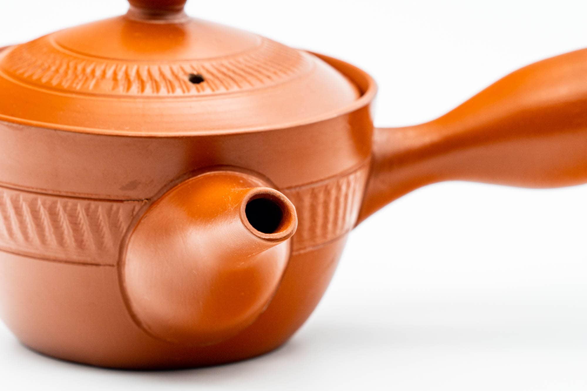 Japanese Kyusu - Engraved Tochiri Tokoname-yaki Mesh Teapot - 175ml