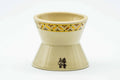 Japanese Futaoki - Beige Gold Geometric Patterned Ceramic Lid Rest