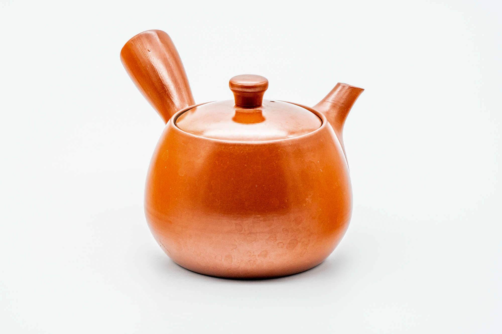 Japanese Kyusu - Red Shudei Tokoname-yaki Mesh Teapot - 250ml