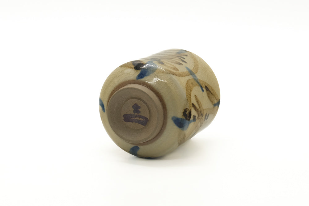 Japanese Teacup - Abstract Beige Yunomi - 165ml