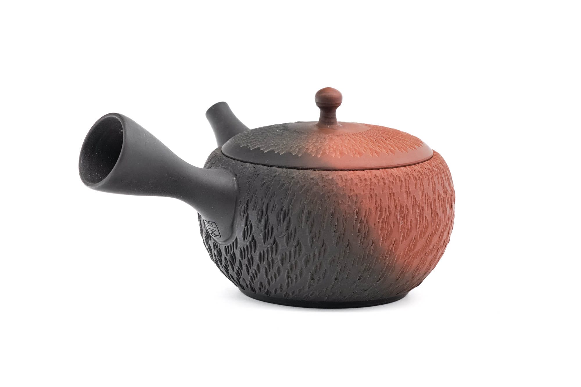 Black Red Tochiri Yōhen Tokoname Teapot - 280ml