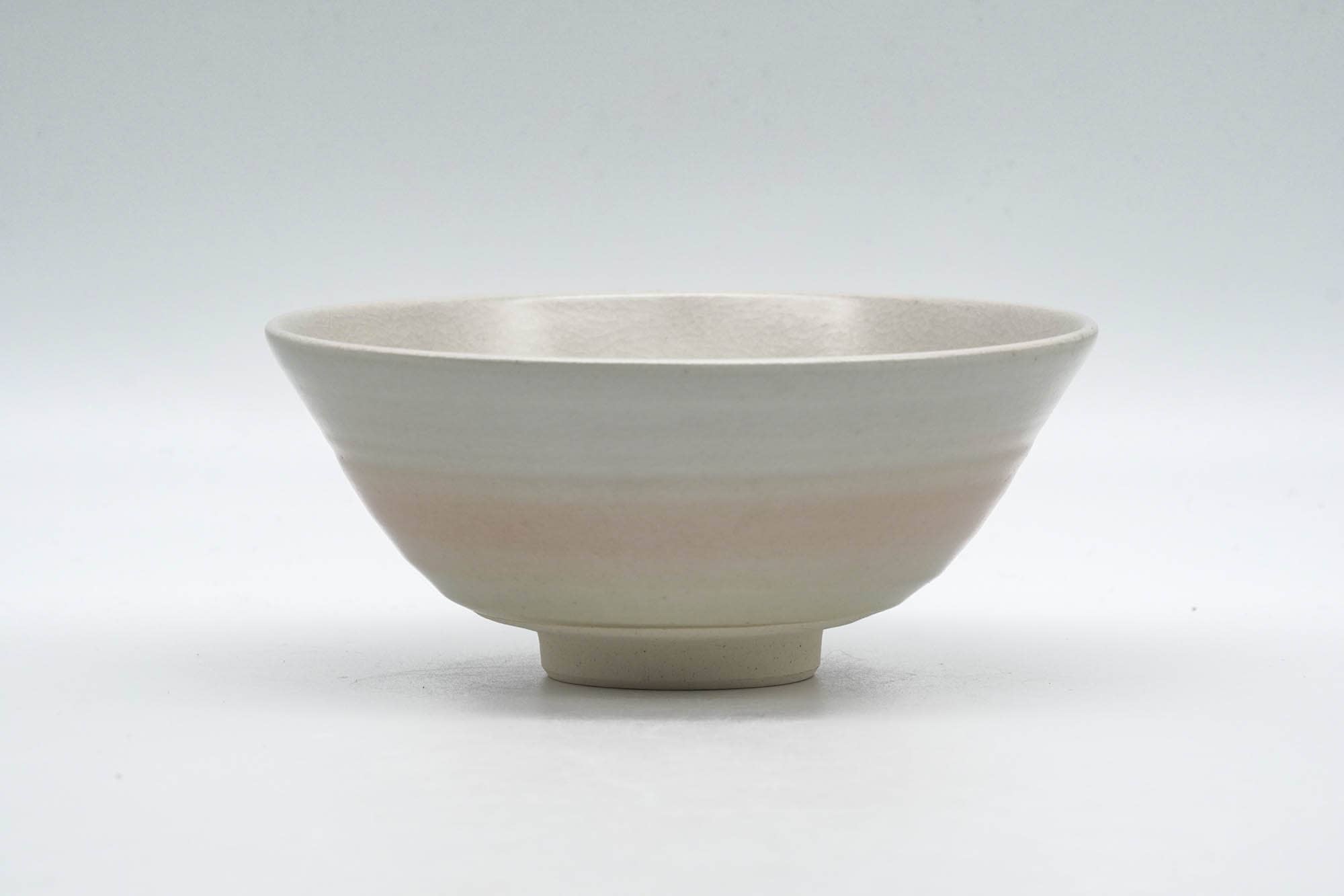 Japanese Matcha Bowl - Beige Pink Spiraling Kyo-yaki Summer Chawan - 150ml