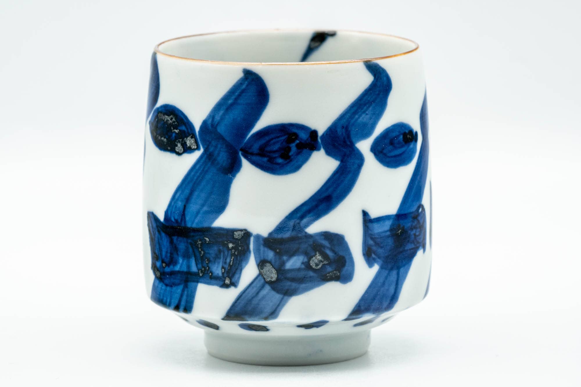 Japanese Teacup - Large Blue Geometric Patterned Arita-yaki Yunomi - 180ml