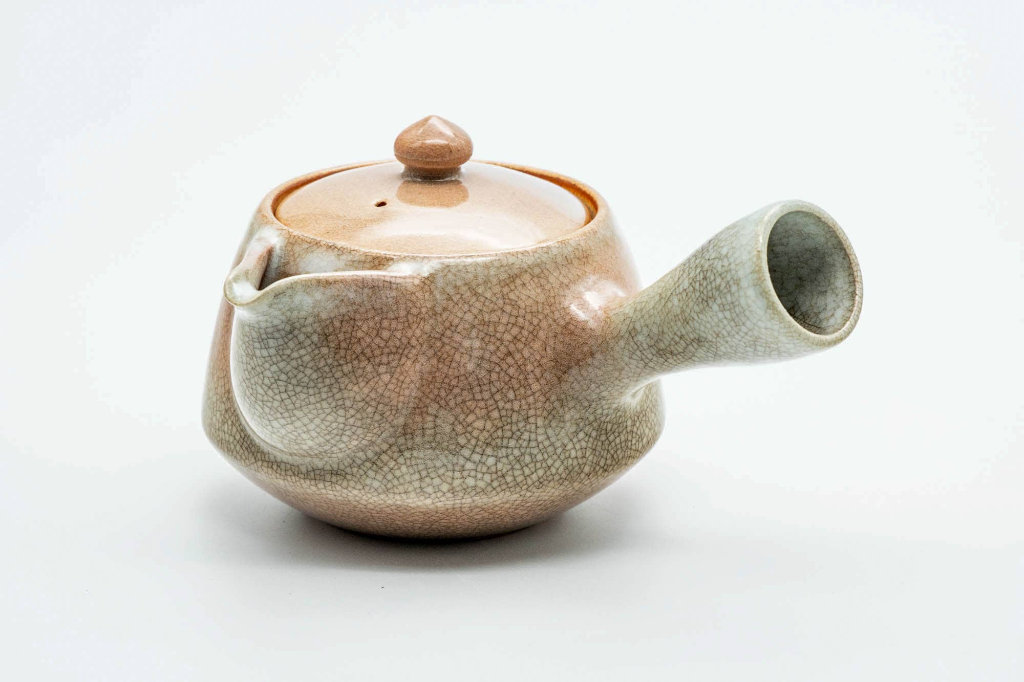 Japanese Kyusu - 天鵬山 Tsubaki Kiln - Beige Pink Weathered Hagi-yaki Ceramic Filter Teapot - 300ml