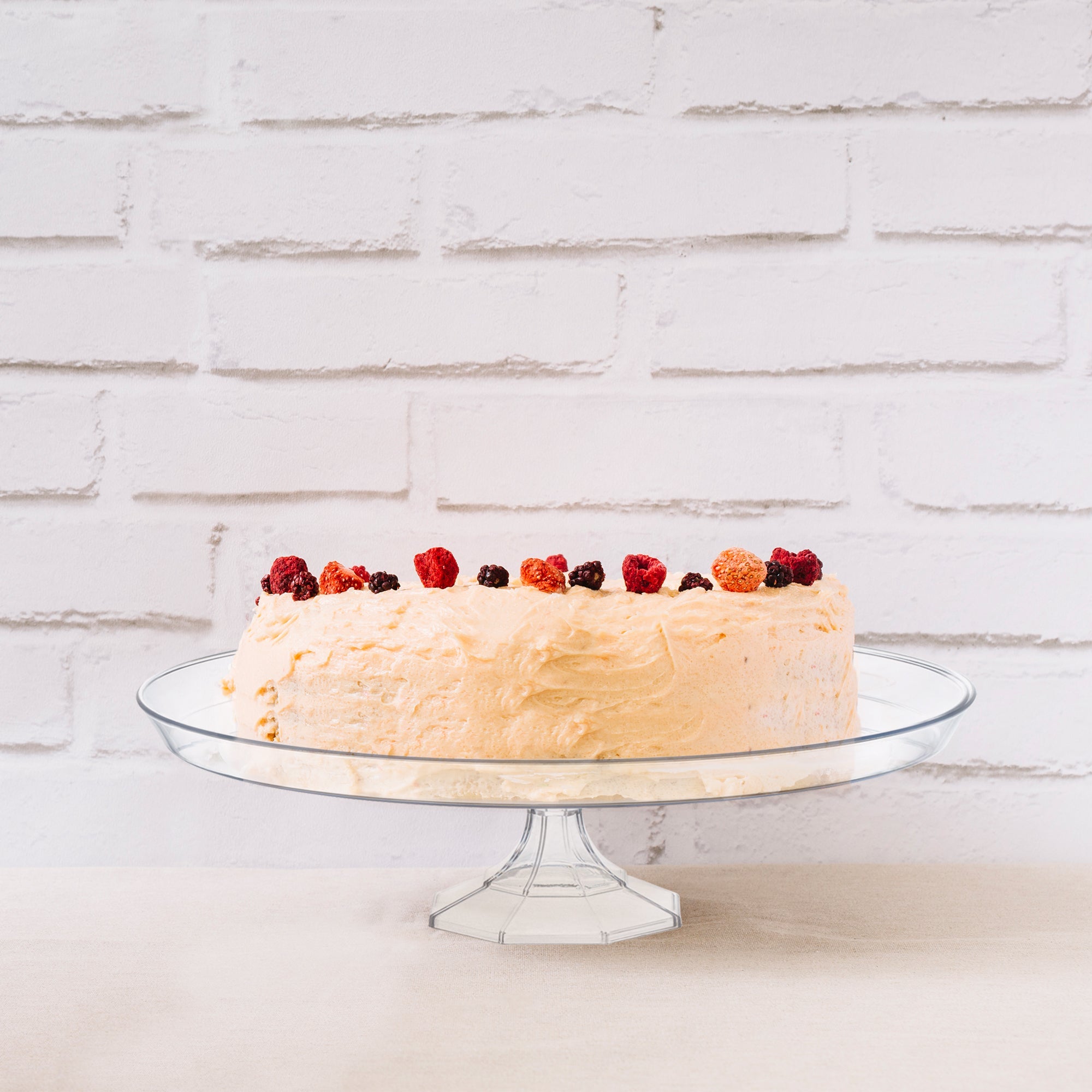 11.6" Clear Medium Round Plastic Cake Stands