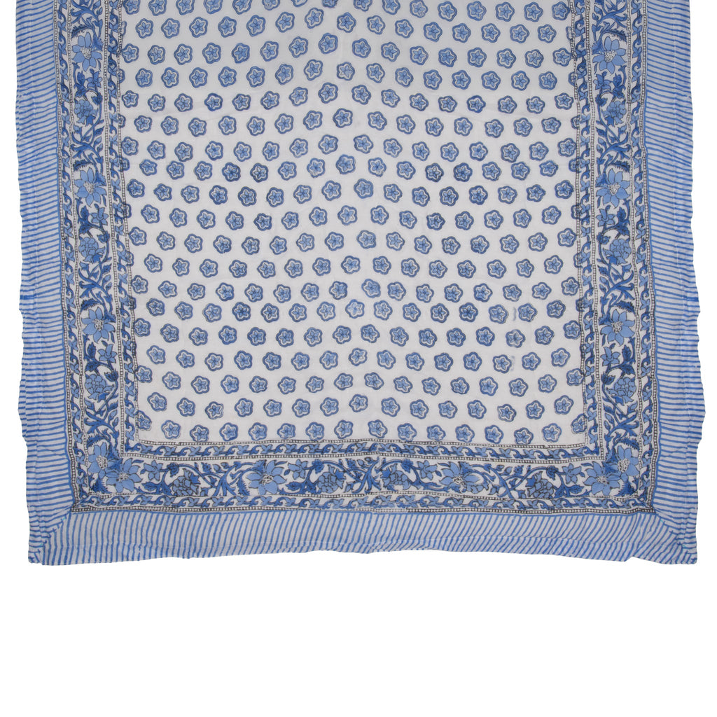 Hand Block Print Cotton Quilt and Bed Spread, Blue&White