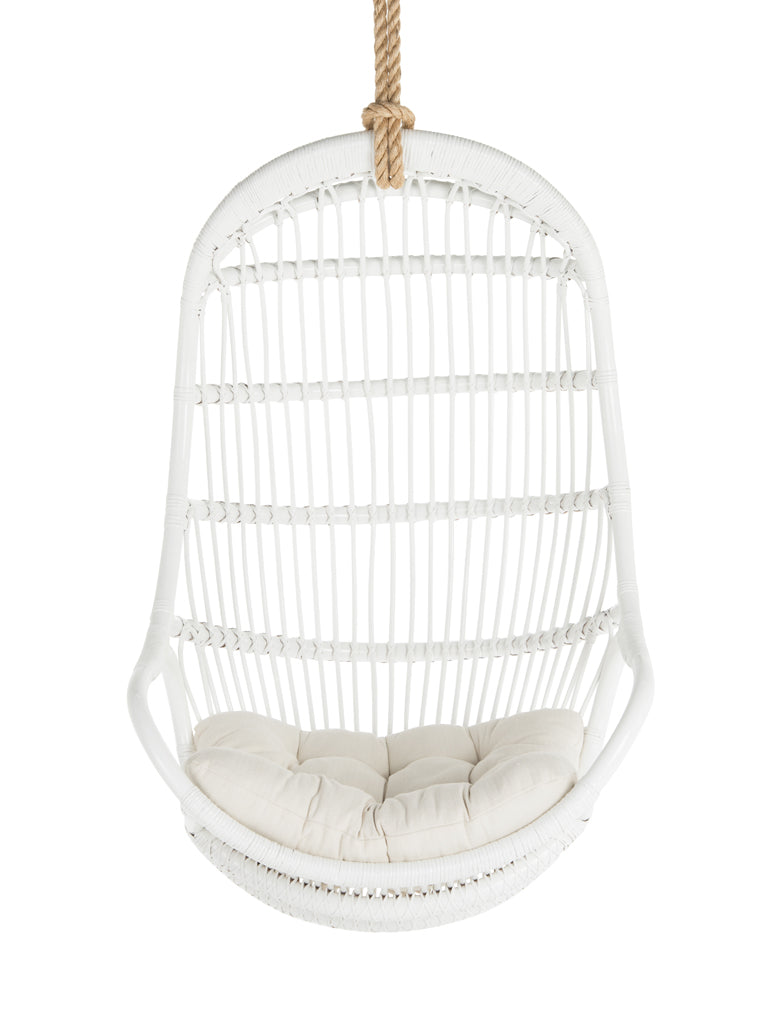 Hanging Rattan Swing Chair with Seat Cushion