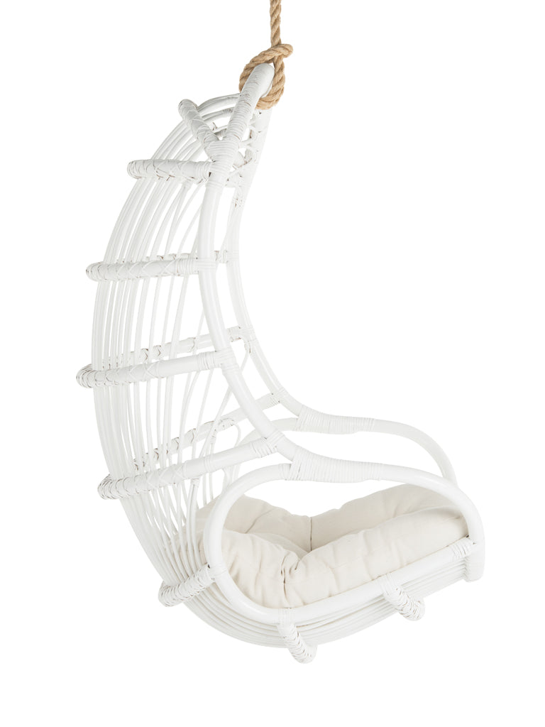 Hanging Rattan Swing Chair with Seat Cushion