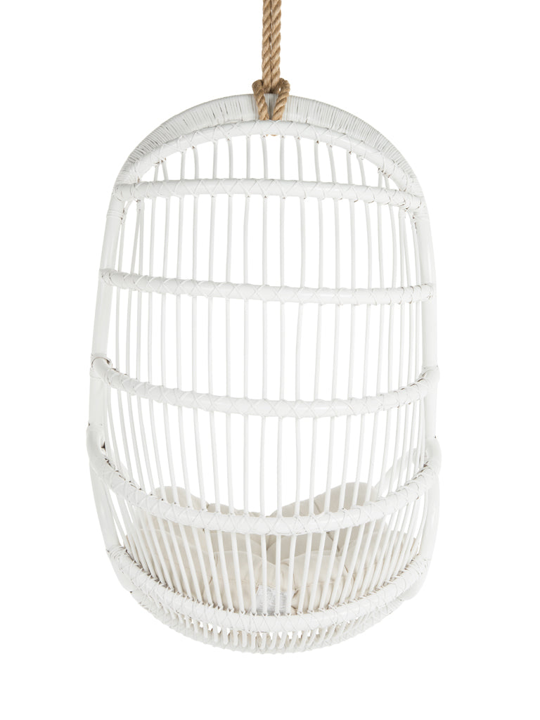 Hanging Rattan Swing Chair with Seat Cushion
