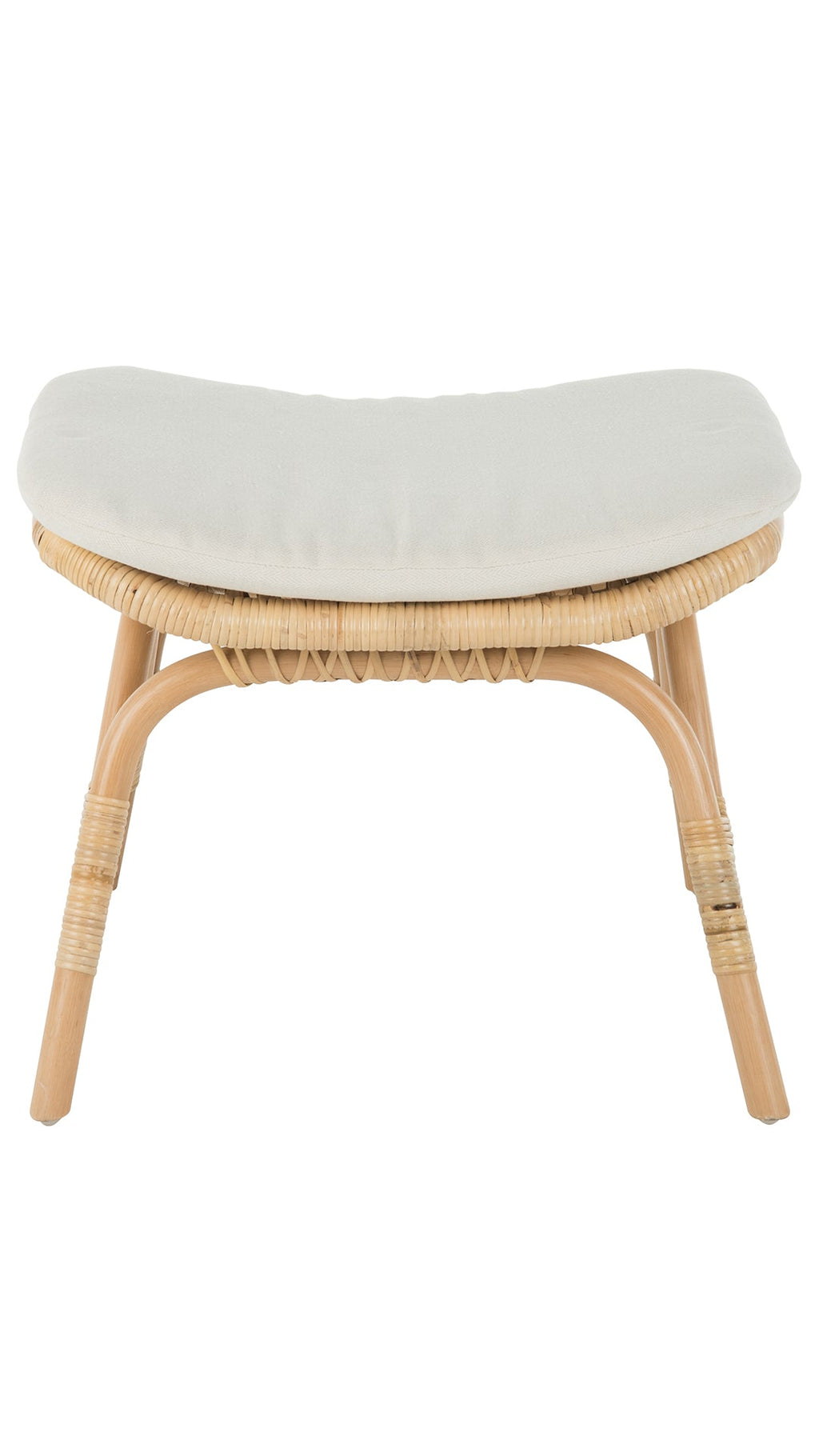 Rattan Loop Foot Stool and Ottoman, Natural Brown