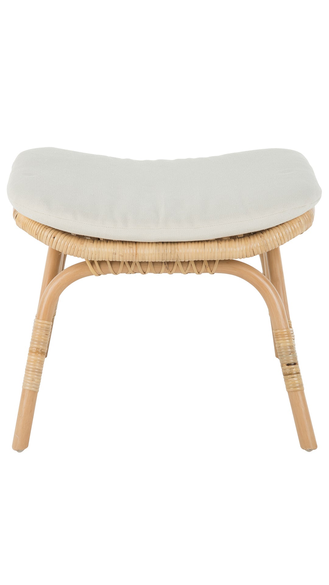 Rattan Loop Foot Stool and Ottoman, Natural Brown