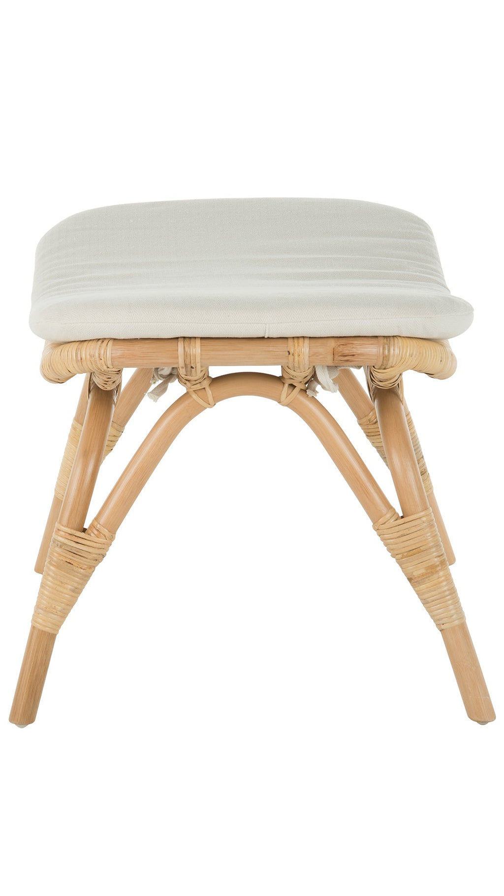Rattan Loop Foot Stool and Ottoman, Natural Brown