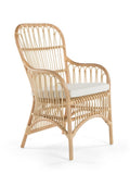 Rattan Loop Armchair with Seat Cushion, Set of 2 Chairs