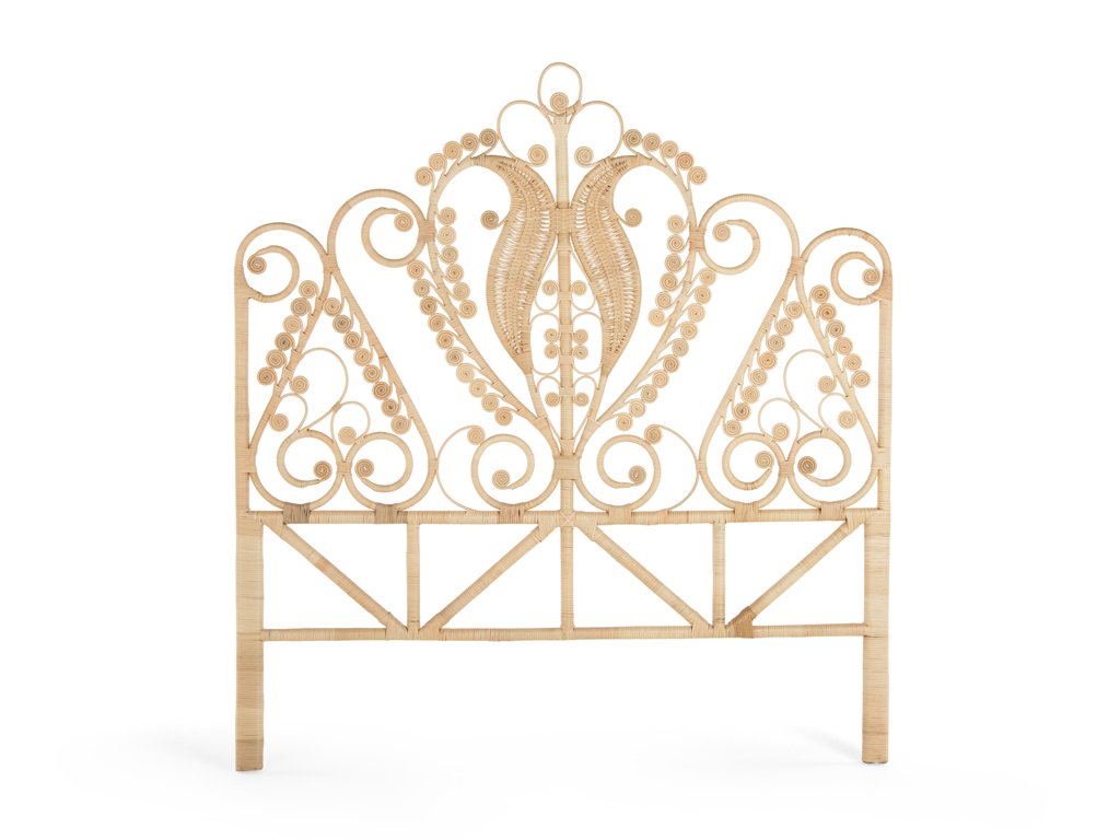 Peacock Rattan Headboard, Natural