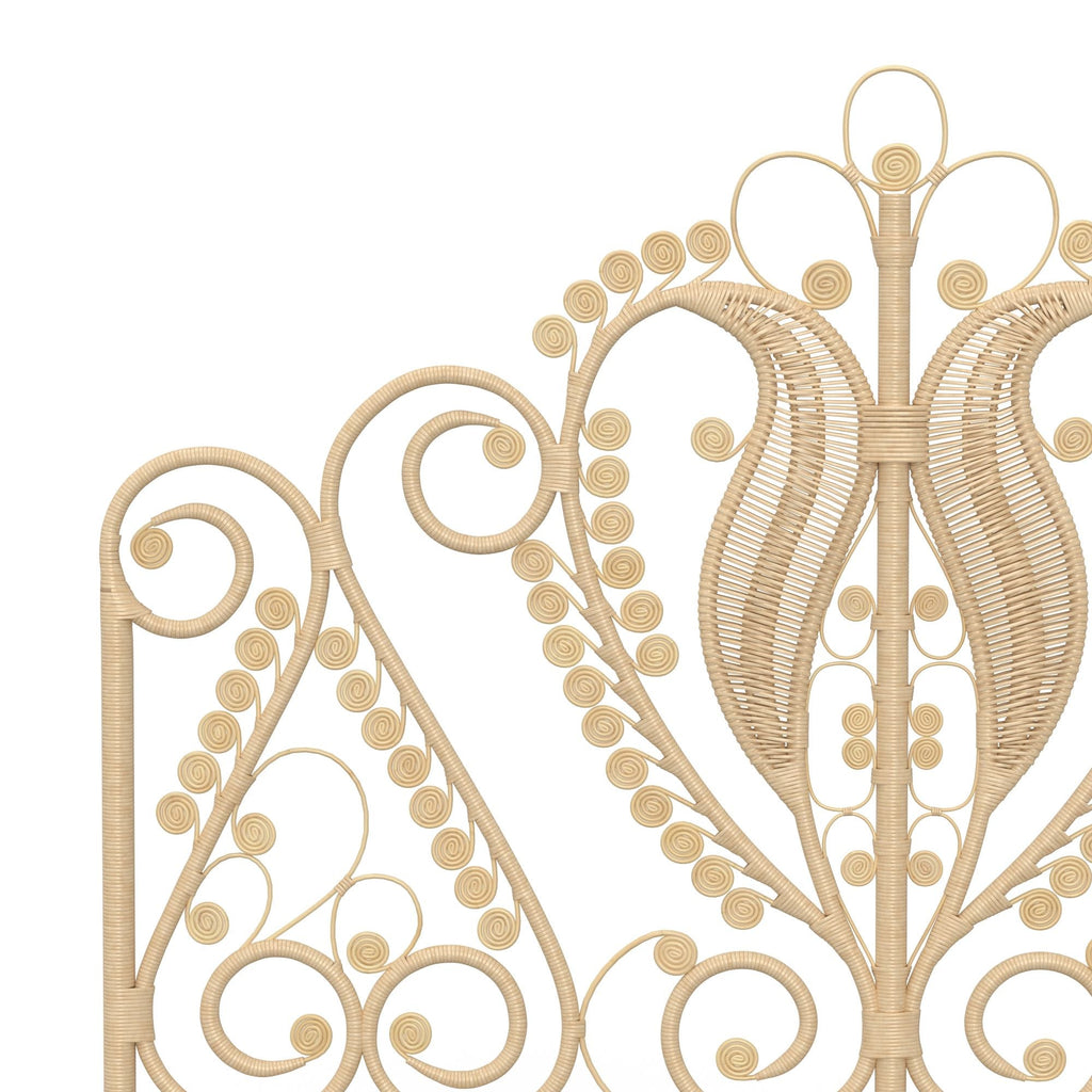 Peacock Rattan Headboard, Natural