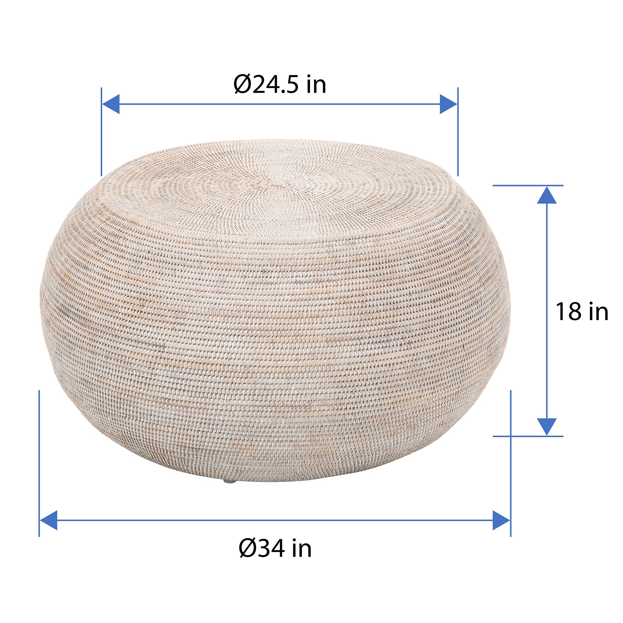 La Jolla Round Rattan Coffee Table
