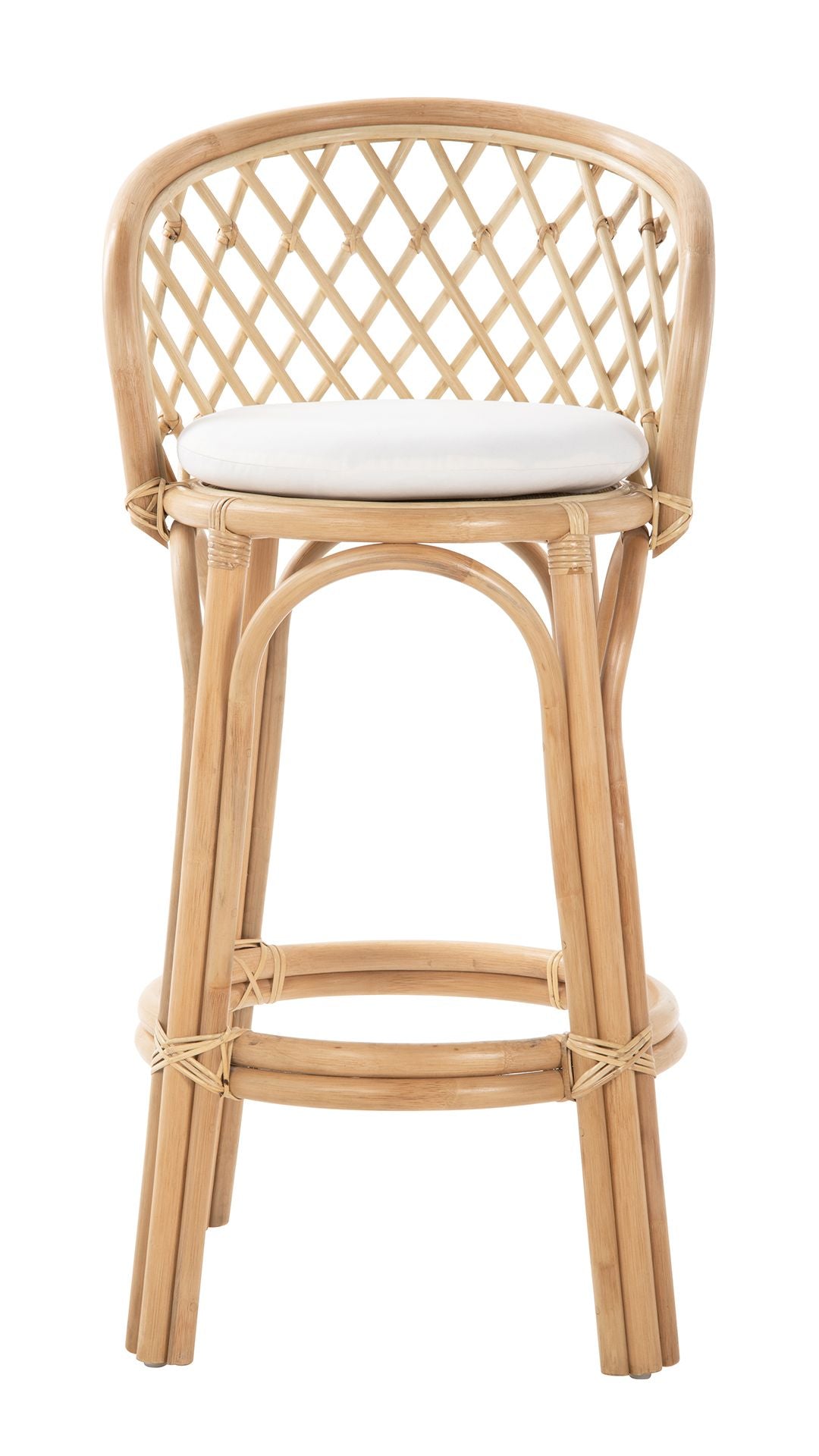 Rattan Criss-Cross Bar Stool, Natural