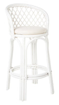 Rattan Criss-Cross Bar Stool, White