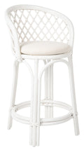 Rattan Criss-Cross Counter Stool, White