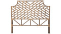 Rattan Chippendale Headboard, Antique Brown