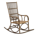 Rattan Loop Edged Classic Rocking Chair, Antique Brown