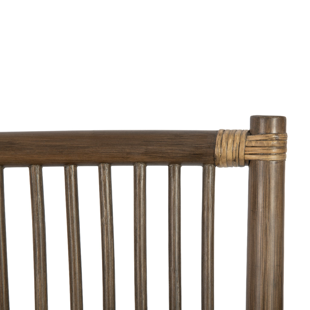 Rattan Loop Edged Classic Rocking Chair, Antique Brown