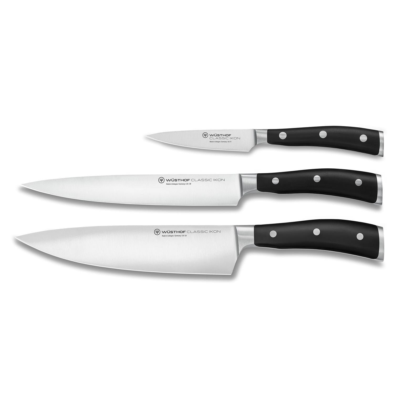 Wusthof Classic Ikon Black Knife Set - 3 Piece