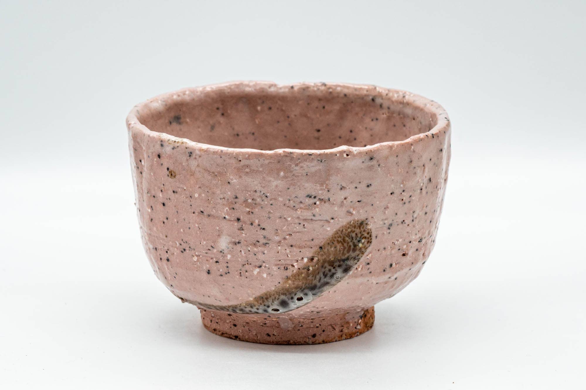 Japanese Matcha Bowl - Pink and Brown Shino Glazed Wabi-Sabi Chawan - 300ml