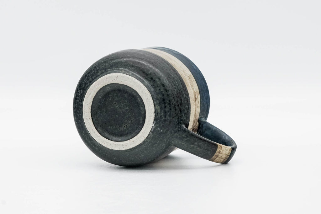 Blue Beige Black Striped Mino-yaki Mug - 280ml