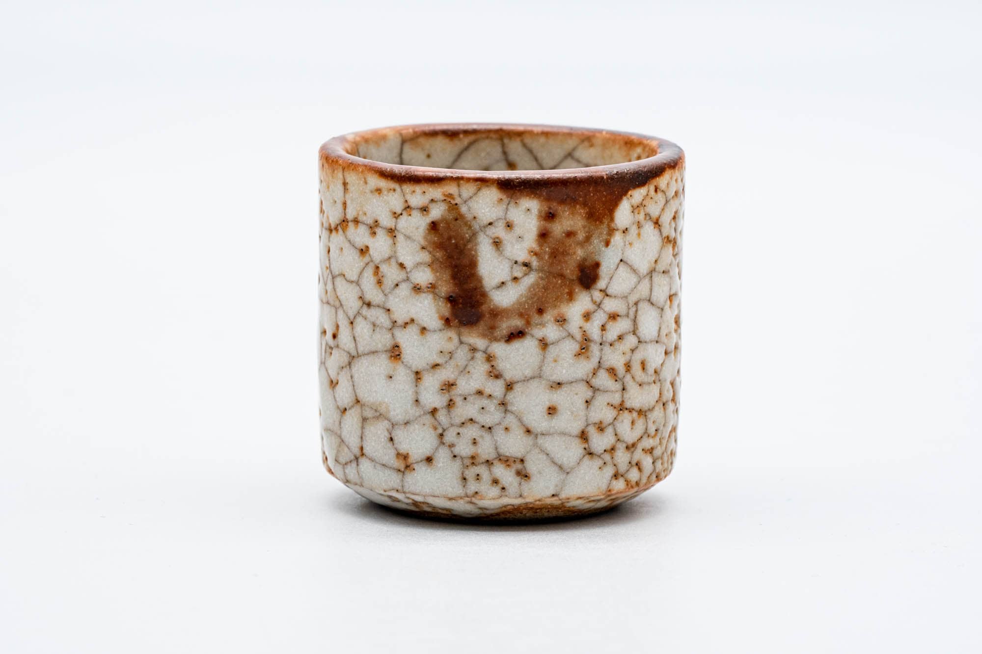 Japanese Teacup - Orange Shino Glazed Mino-yaki Guinomi - 55ml