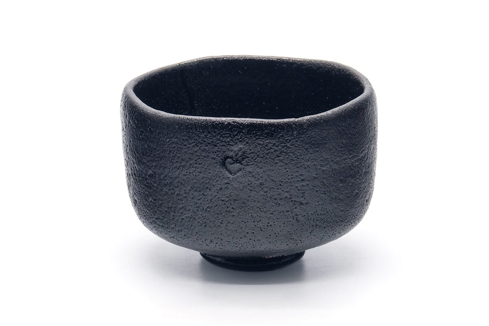 Japanese Matcha Bowl - 大野九行 Ōno Kyūkō - Kintsugi Kuro-Raku Chawan - 400ml