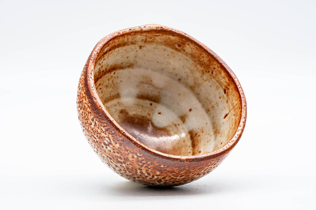 Japanese Matcha Bowl - 加富山窯 Toyama Kiln - Orange Shino Glazed Mino-yaki Chawan - 250ml