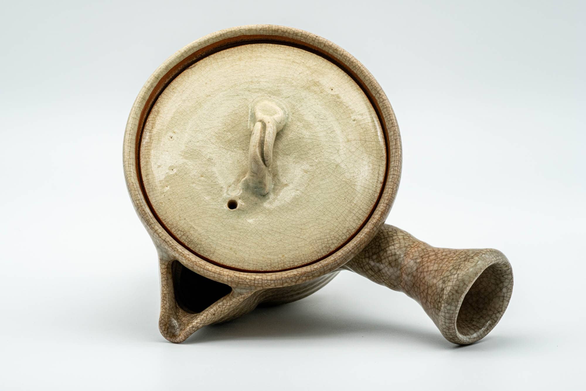 Japanese Kyusu - Beige Weathered Hagi-yaki Do-ake Teapot - 330ml