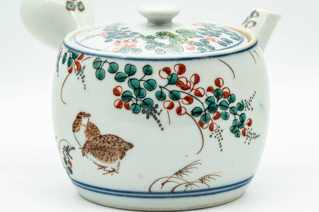 Japanese Kyusu - Birds and Flowers Arita-yaki Debeso Teapot - 360ml