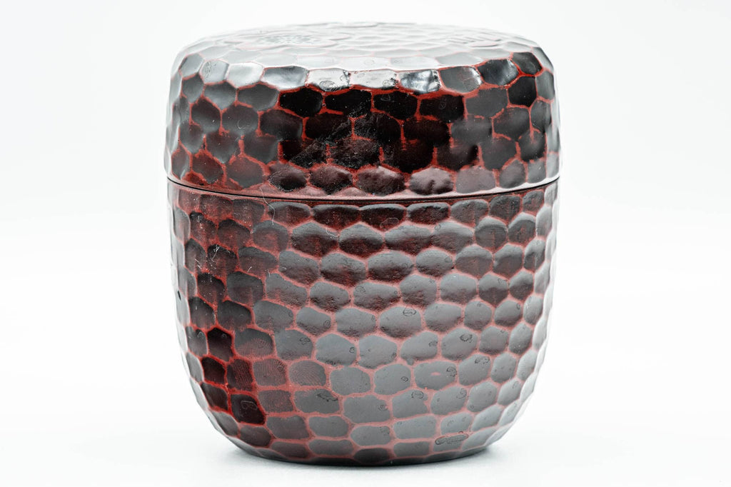 Japanese Chazutsu - Burgundy Plum Blossoms Plastic Tea Canister - 275ml