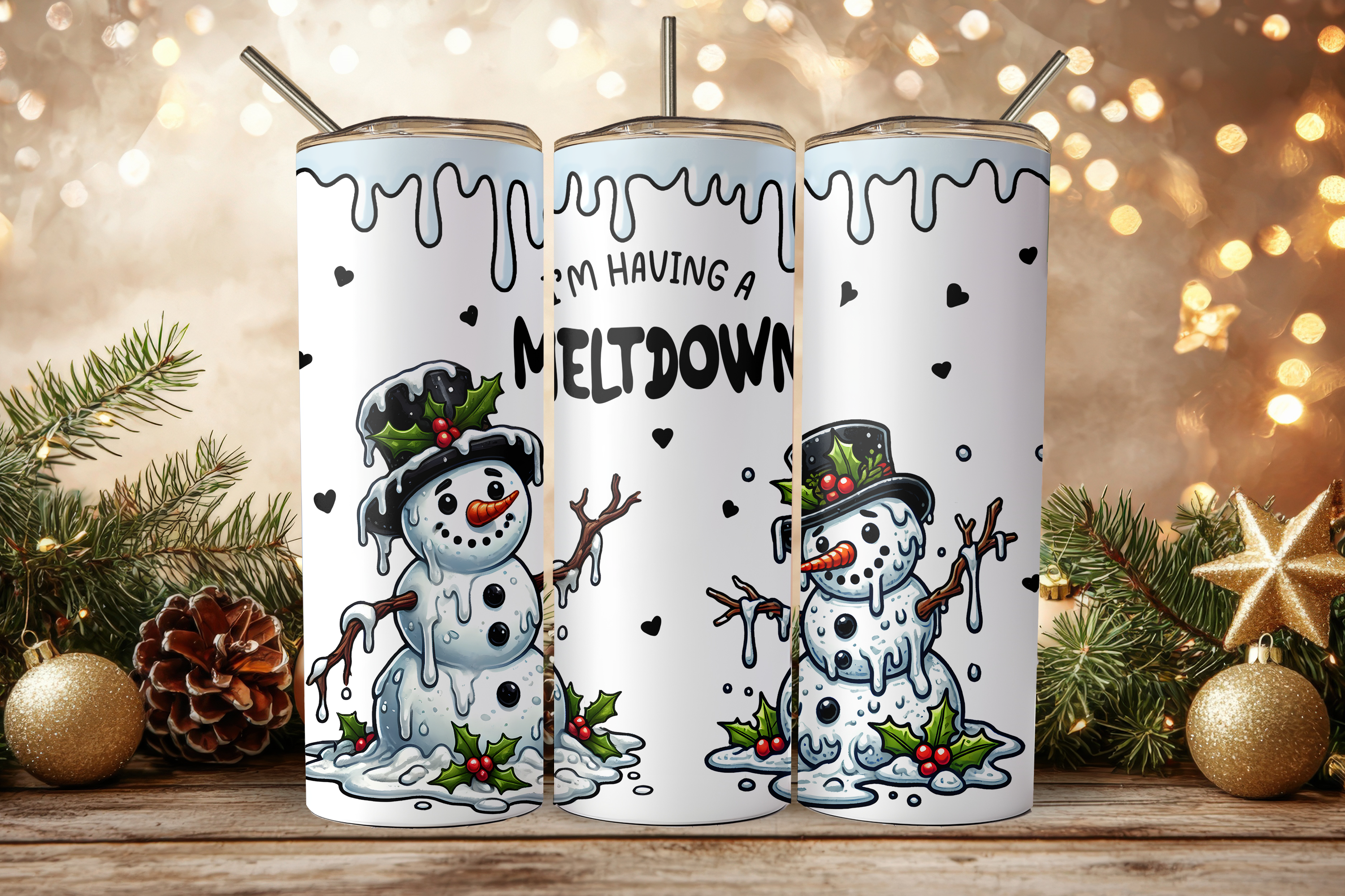Assorted Ready to Press Sublimation Tumbler Prints (12 Pack) - Holiday 2025