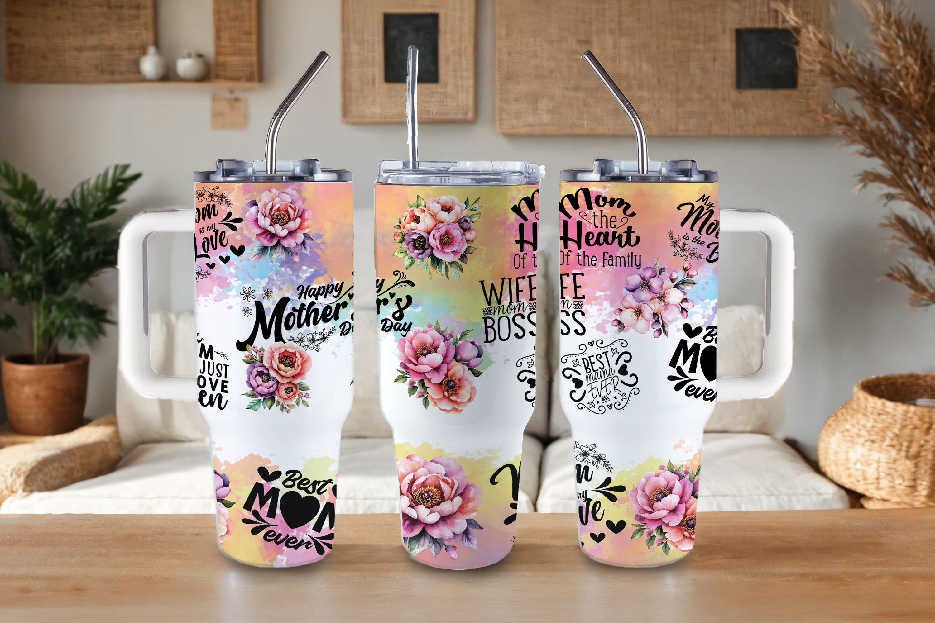 Digital Sublimation Designs - Mom Vibes Collection Tumbler Wraps