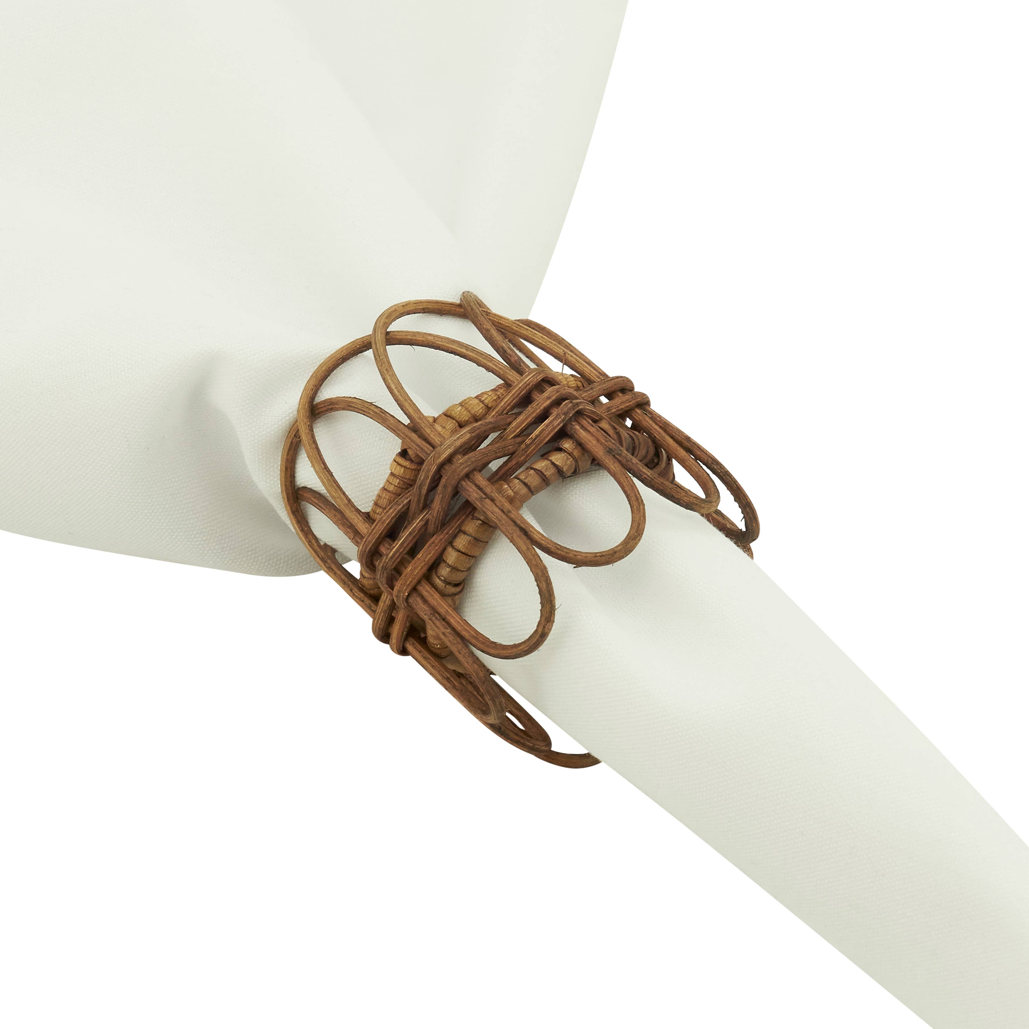 Twisted Rattan Napkin Ring - Set of 4