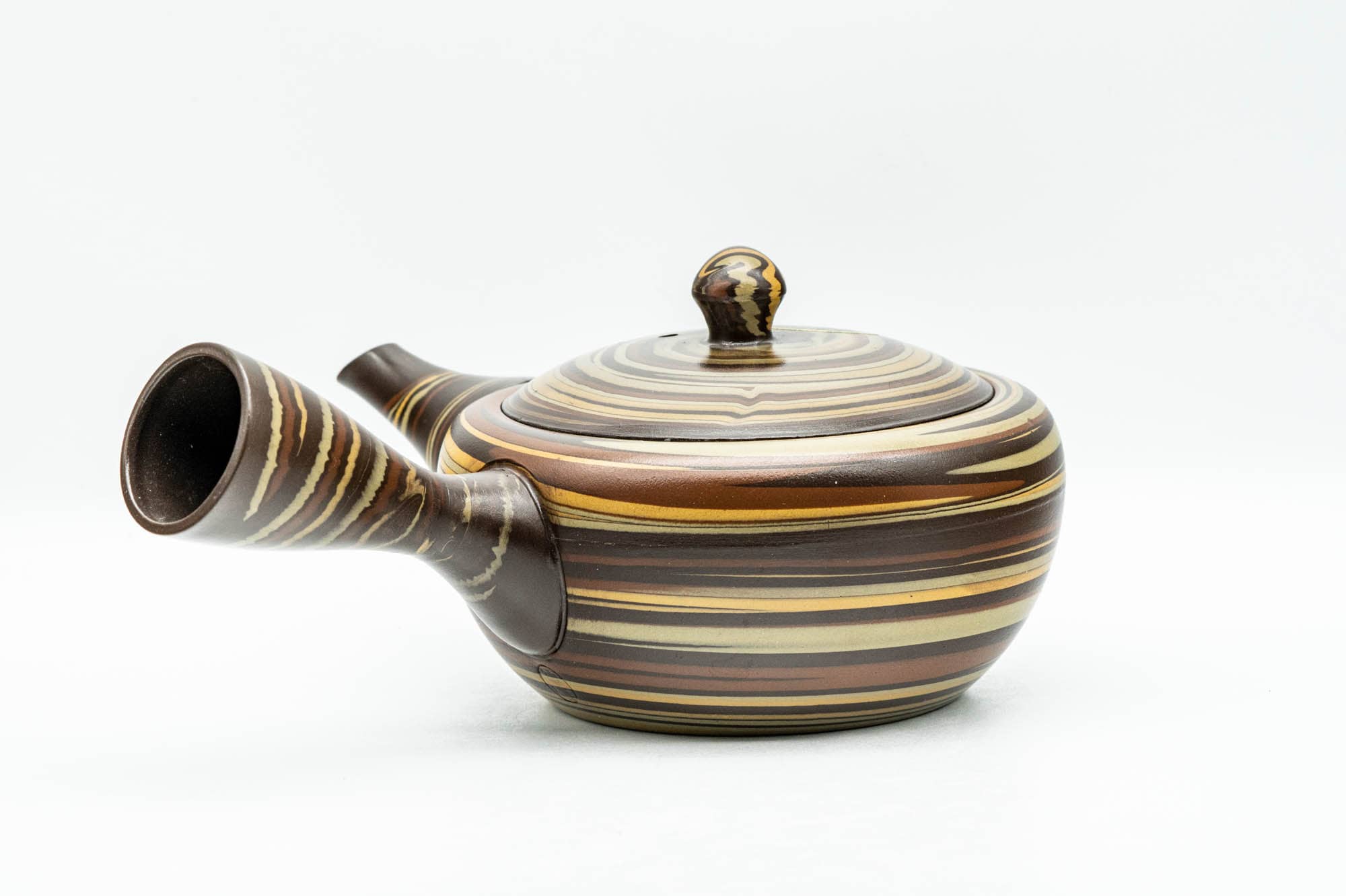 Japanese Kyusu - 伸康 Nobuyasu - Nerikomi Tokoname-yaki Teapot - 275ml