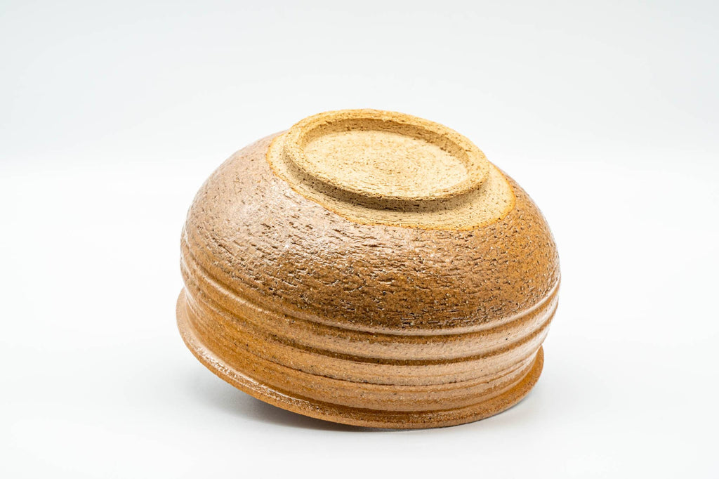 Japanese Kensui - 赤膚山 Akahada-yaki - Beige Spiraling Water Bowl - 550ml