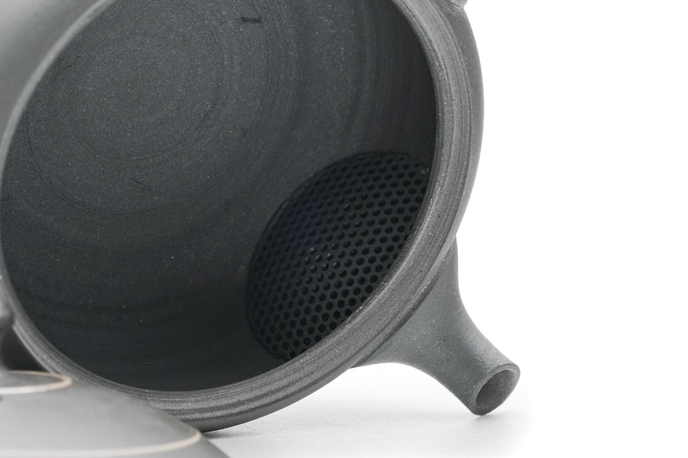 Dark Grey Spiraling Tokoname Teapot - 150ml