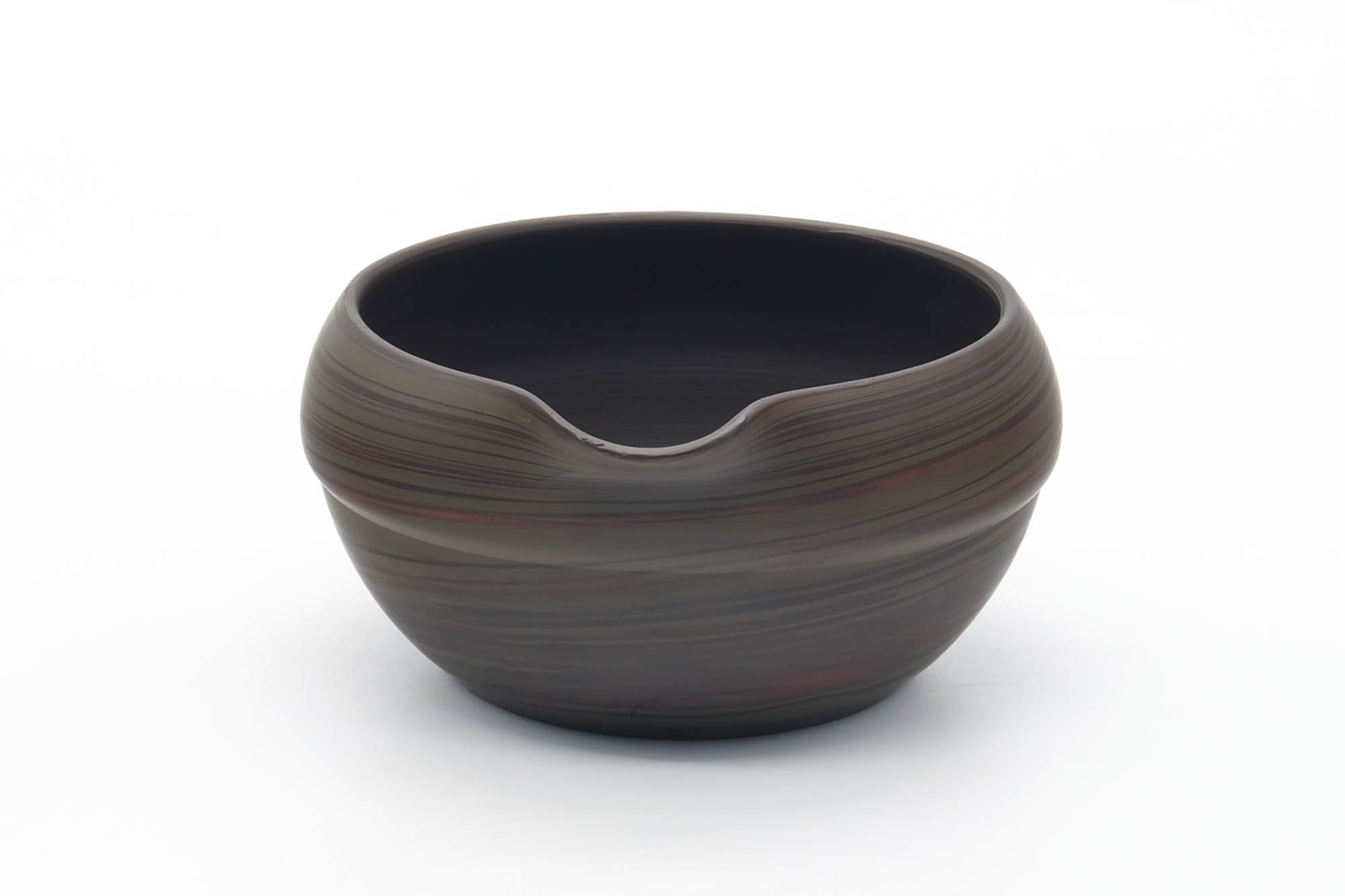 Japanese Katakuchi - Dark Green Nerikomi Handleless Yuzamashi - 205ml