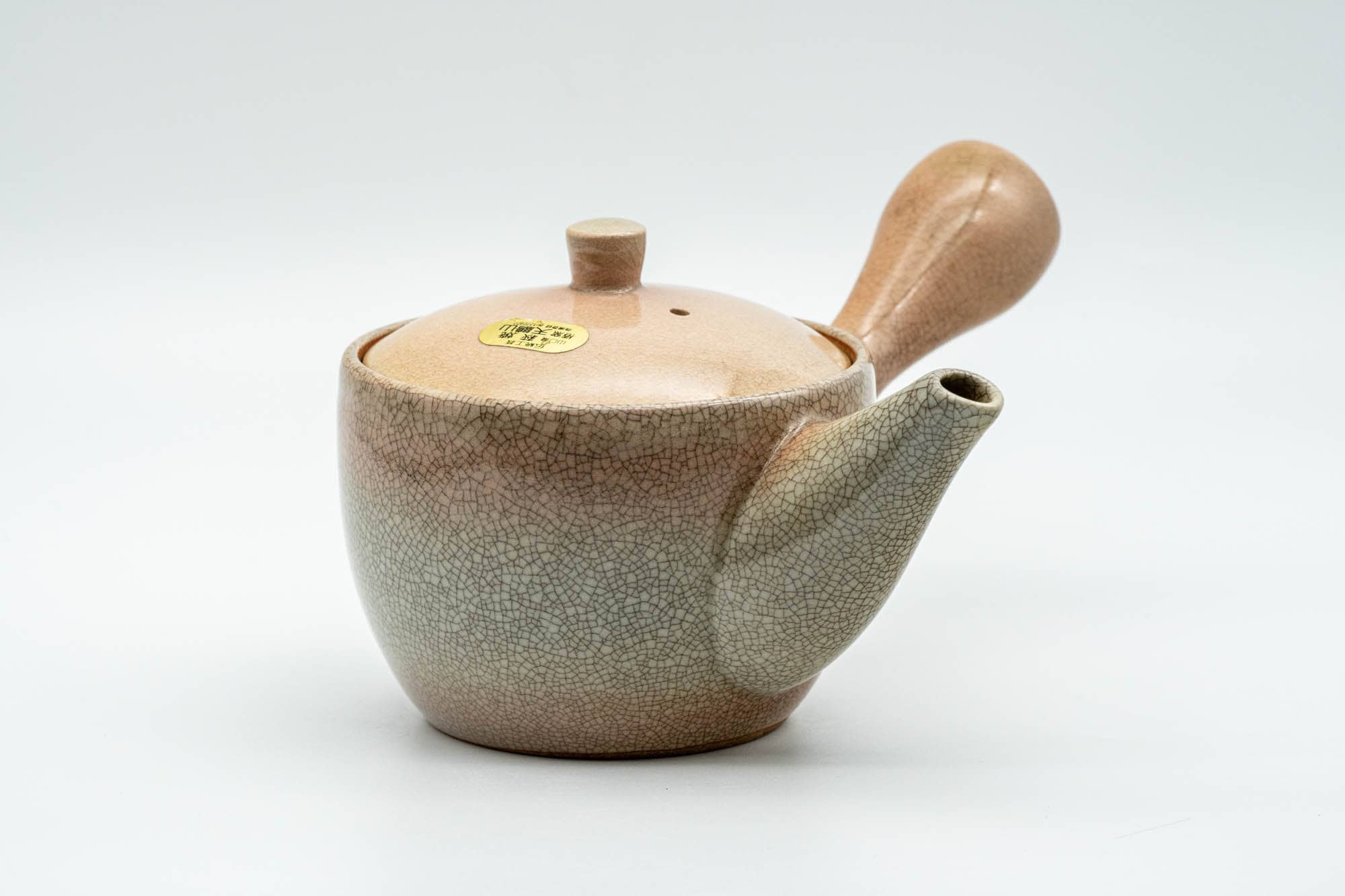 Japanese Kyusu - Beige Weathered Hagi-yaki Do-ake Teapot - 240ml