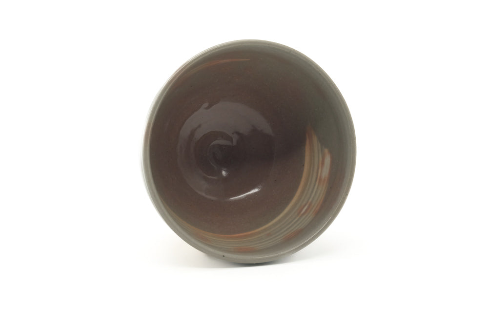 Japanese Matcha Bowl - Grey White Hakeme Glazed Chawan - 450ml
