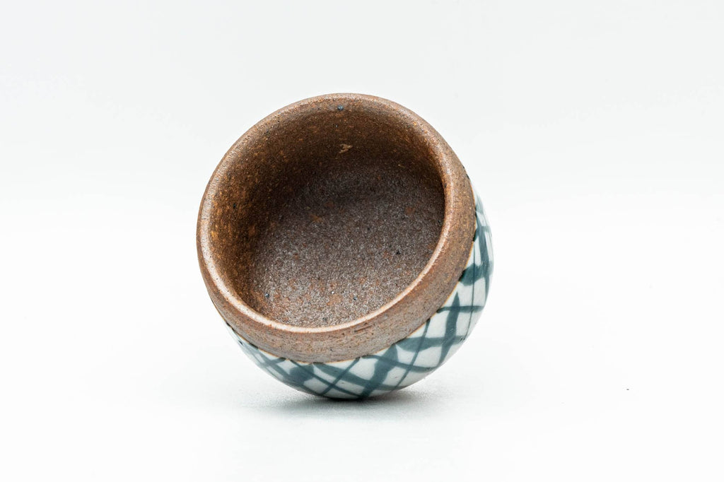 Japanese Teacup - Blue White Checkered Guinomi - 35ml