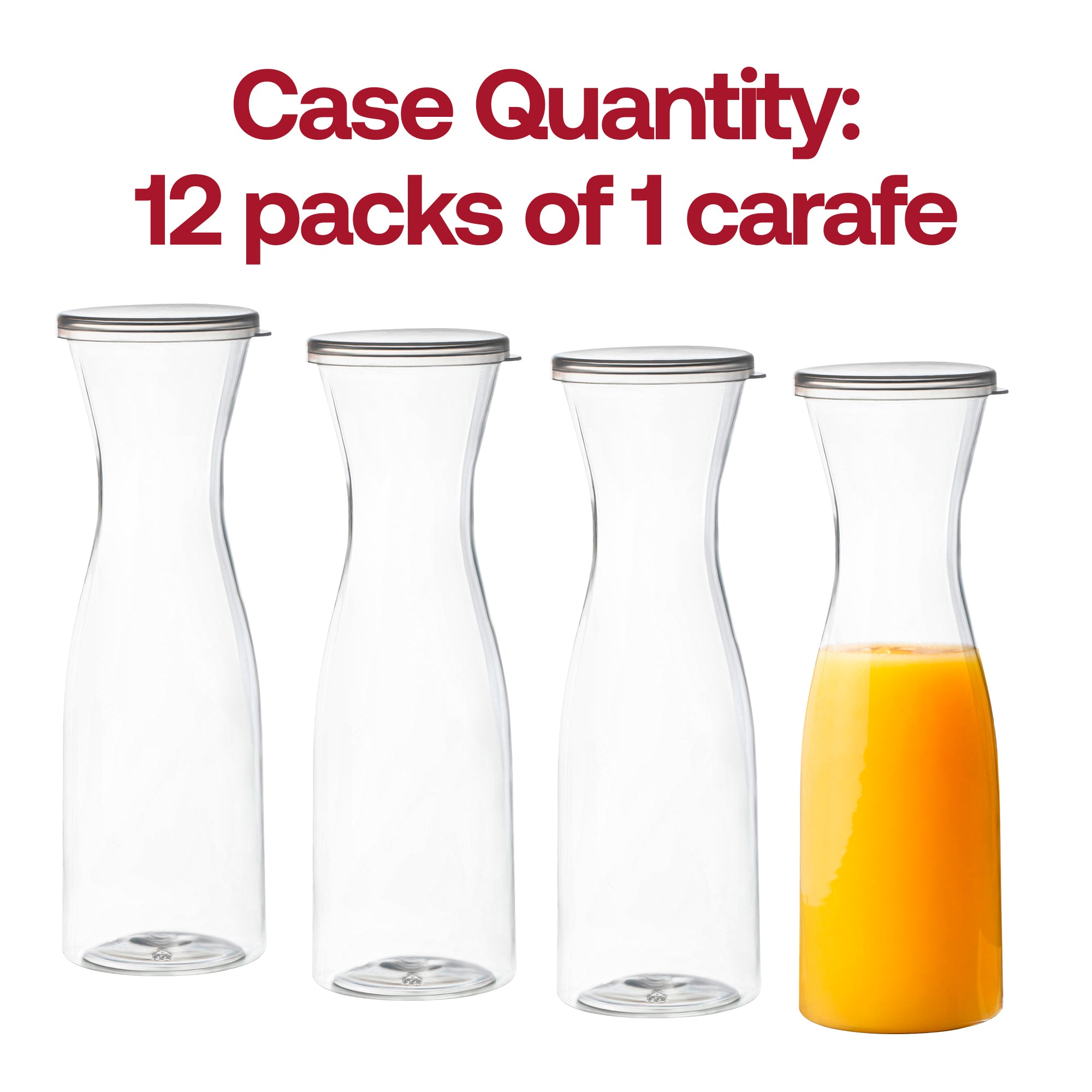 Clear Large Disposable Plastic Wine Carafes with Lids (35 oz. )