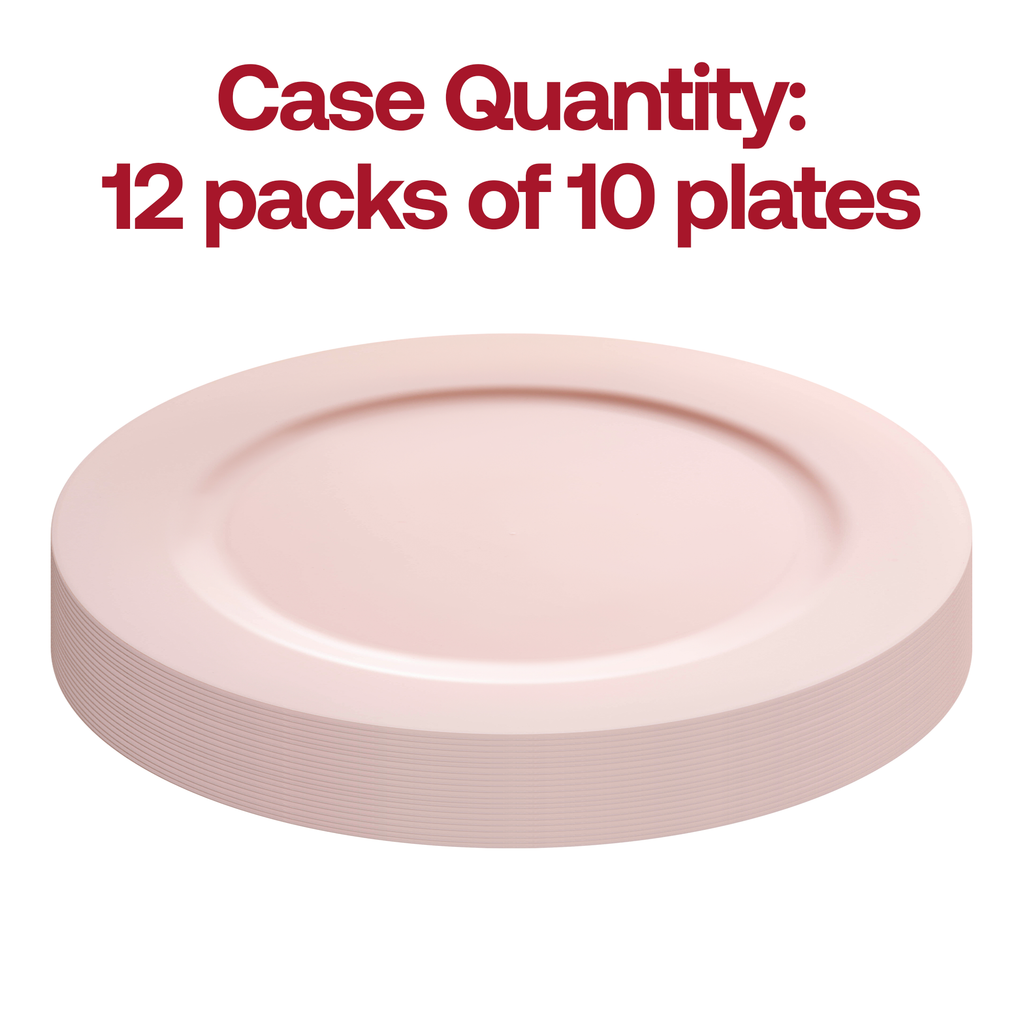 Matte Pink Round Disposable Plastic Appetizer/Salad Plates (7.5")