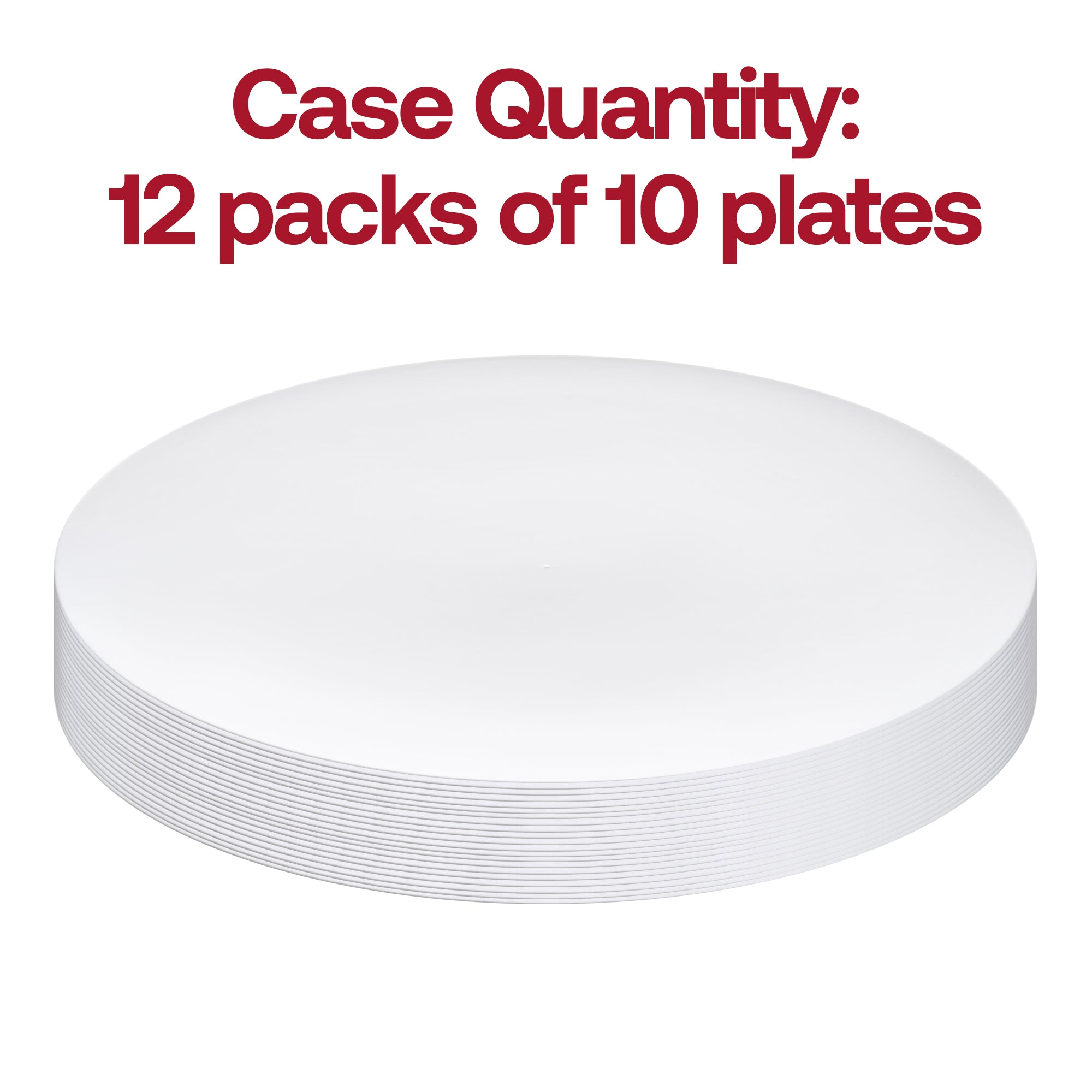 Solid White Organic Round Disposable Plastic Dinner Plates (10.25")