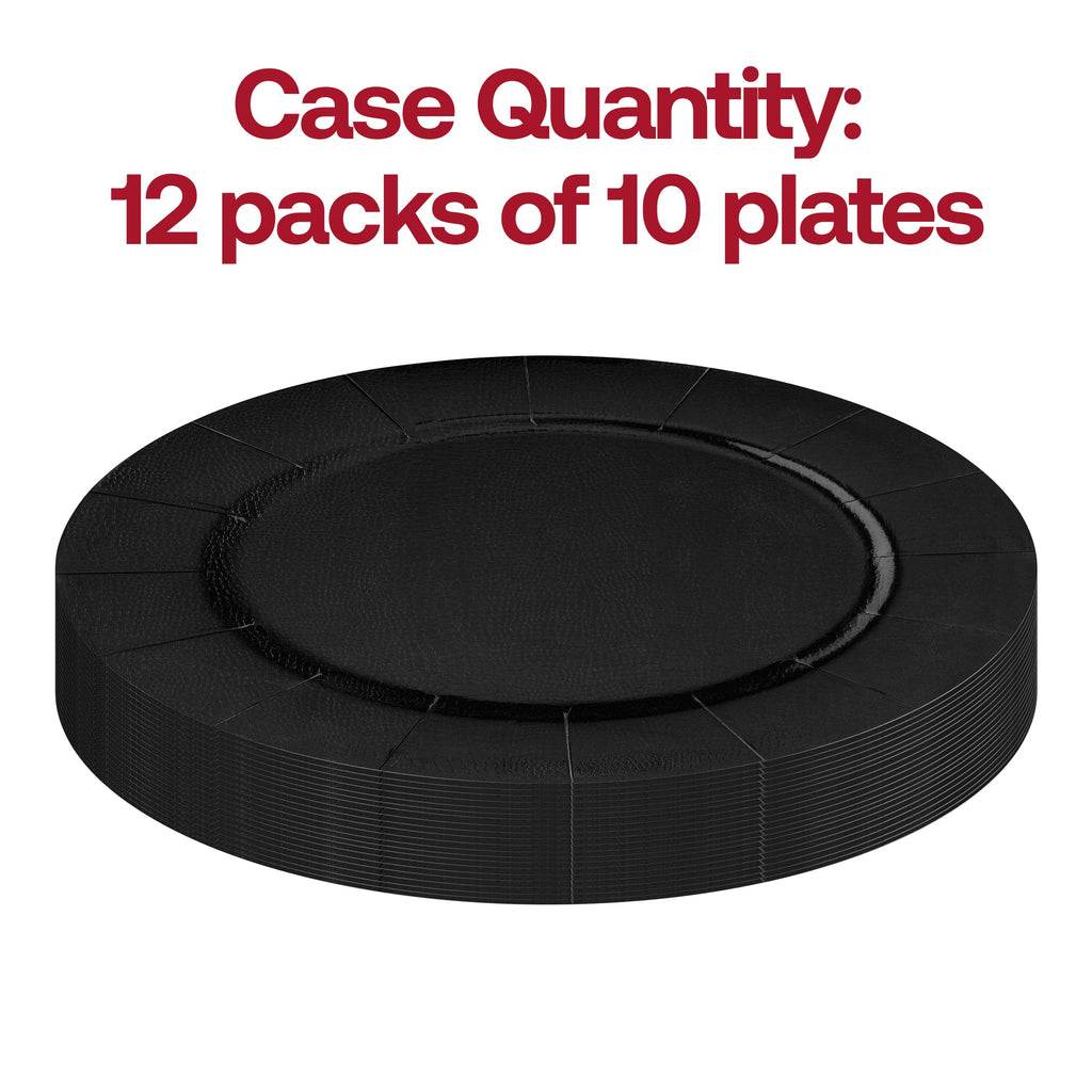 Black Round Disposable Paper Charger Plates (13")