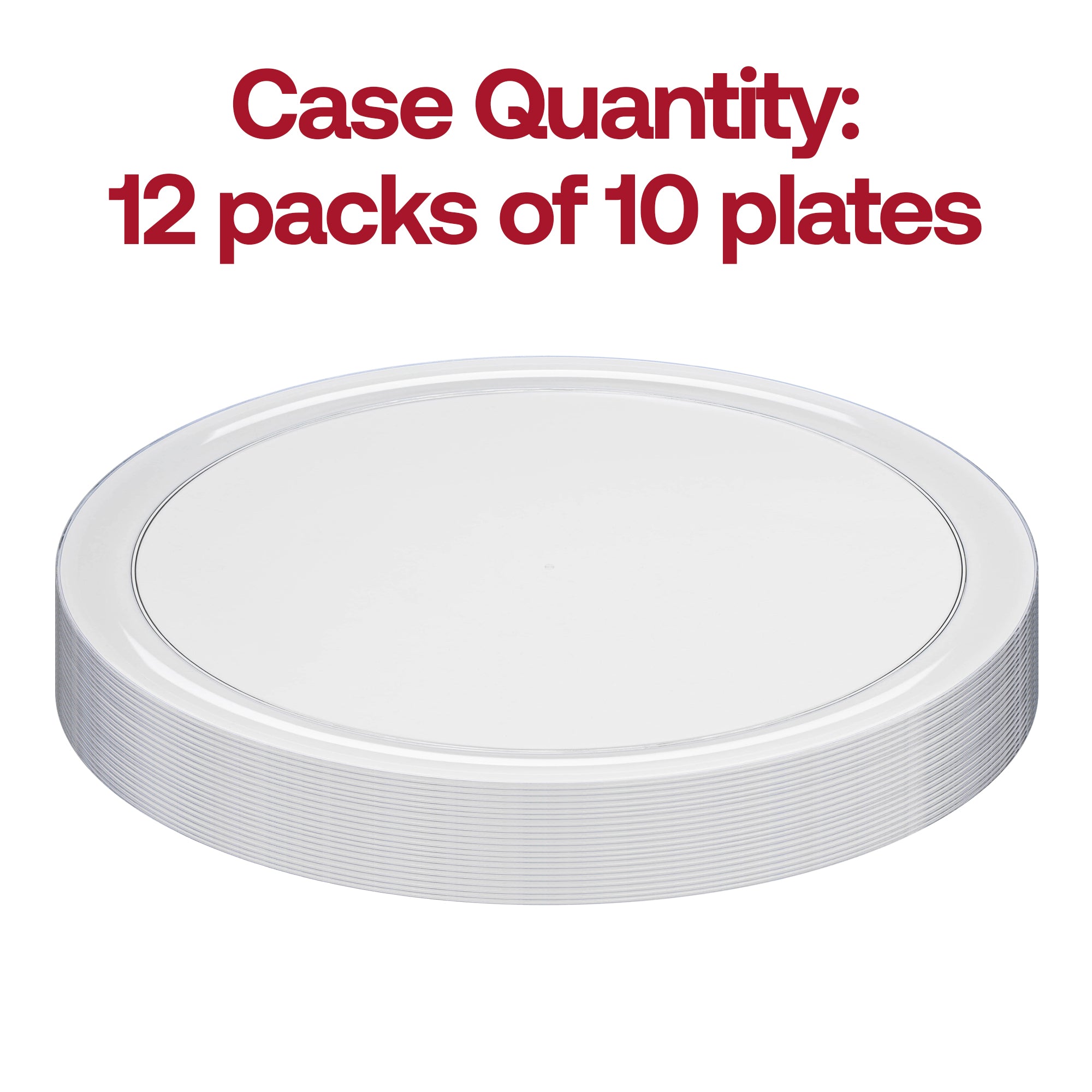 Clear Flat Round Disposable Plastic Dinner Plates (10")